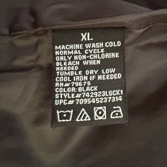 London Fog ~ Black quilted jacket w/ hood ~ size XL - Picture 8 of 14